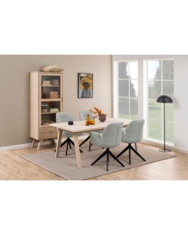 Fauteuil de salle à manger tissu et bois noir