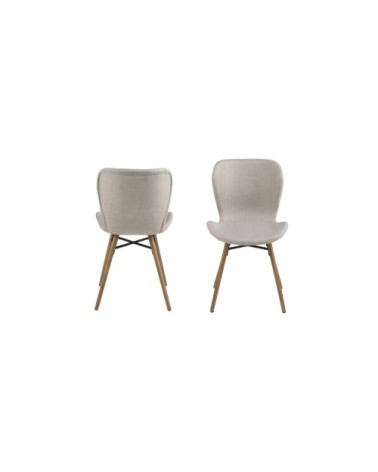 Chaises tissu et bois chêne (lot de 2)