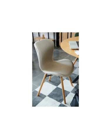 Chaises tissu et bois chêne (lot de 2)