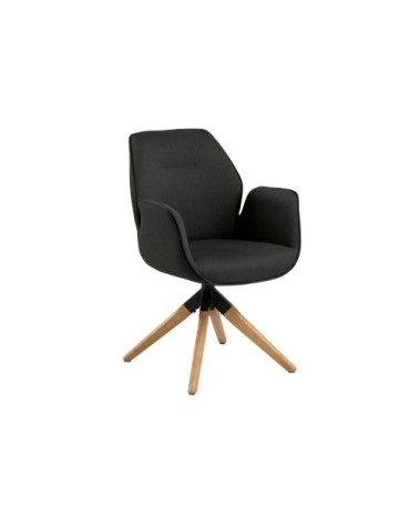 Fauteuil de salle à manger tissu et bois clair