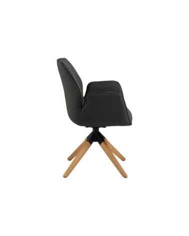 Fauteuil de salle à manger tissu et bois clair