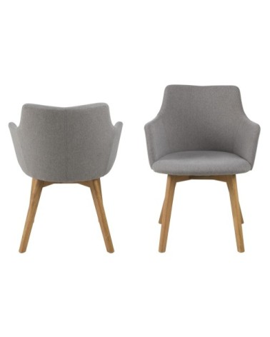 Chaises en tissu et pieds chêne (lot de 2)