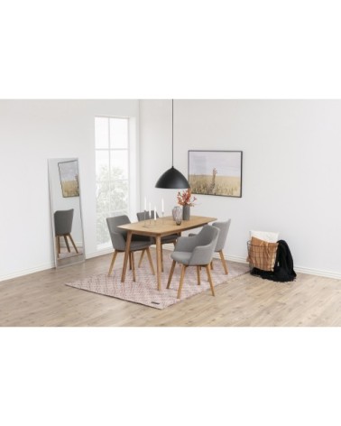 Chaises en tissu et pieds chêne (lot de 2)