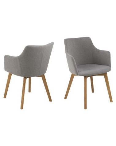 Chaises en tissu et pieds chêne (lot de 2)
