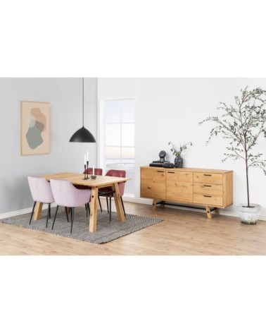 Fauteuil de salle à manger en velours et métal (lot de 2)