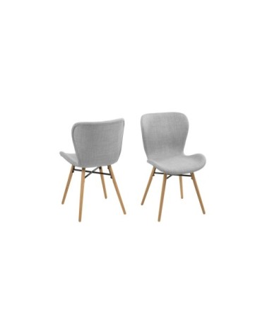 Chaises tissu et bois chêne (lot de 2)