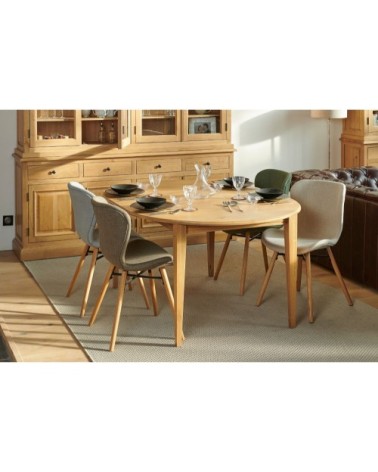 Chaises tissu et bois chêne (lot de 2)