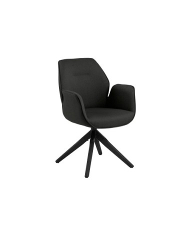 Fauteuil de salle à manger tissu et bois noir