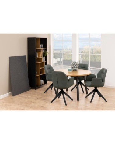 Fauteuil de salle à manger tissu et bois noir