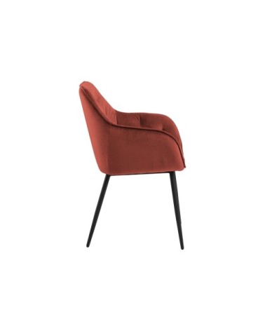 Fauteuil de salle à manger en velours et métal (lot de 2)
