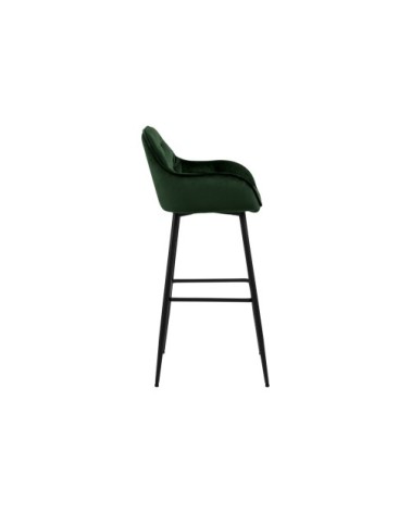 Tabouret haut avec accoudoirs en velours et métal (lot de 2)