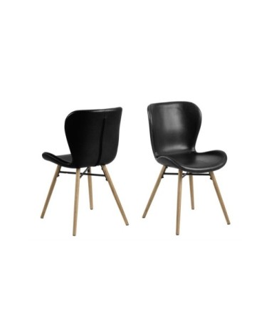 Chaises simili et bois (lot de 2)