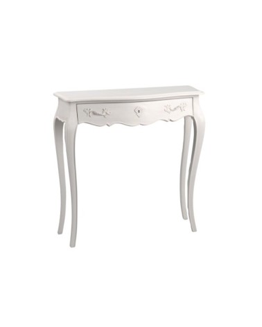 Console d'entrée baroque en bois blanc