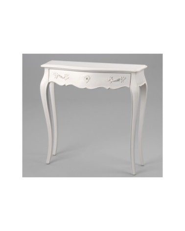 Console d'entrée baroque en bois blanc