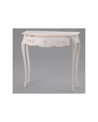 Console d'entrée baroque en bois blanc