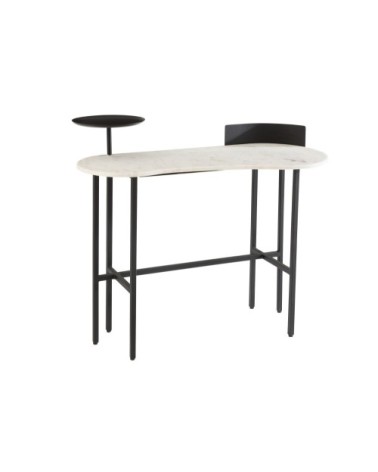 Console en marbre et métal noir L110