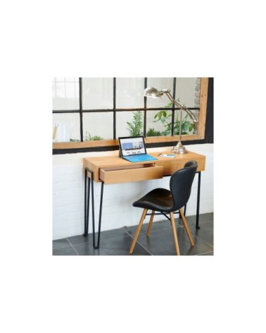 Console en bois et métal moderne 2 tiroirs