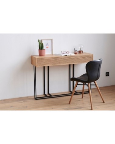 Console en bois et métal 2 tiroirs RAYNART
