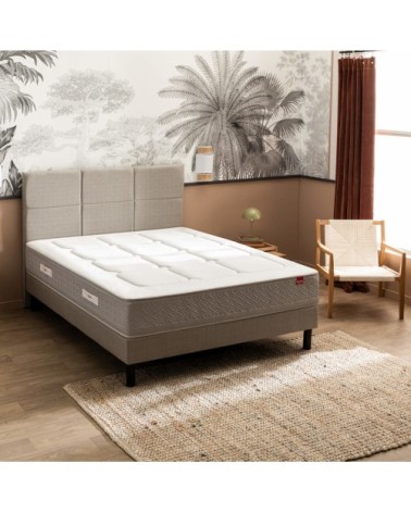 Matelas ressorts ensachés, mémoire de forme et laine 120x200