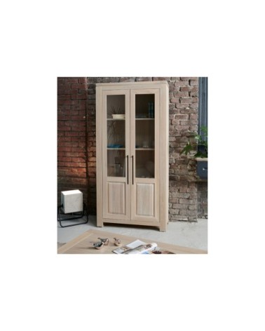 Vitrine moderne en chêne blanchi