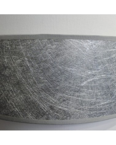 Suspension argenté II avec triple abat-jour en lin diamètre 40cm