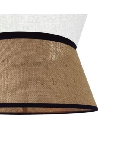 Suspension avec 2 abat-jour en lin blanc et sac rustique