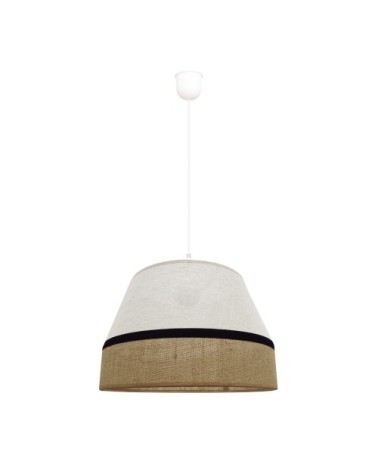 Suspension en lin marbré blanc et marron style naturel