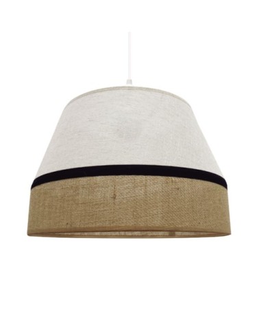 Suspension en lin marbré blanc et marron style naturel