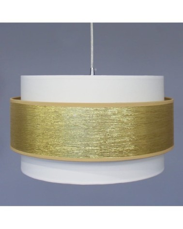 Suspension fabriquée à la main doré abat-jour en lin ø 40 cm