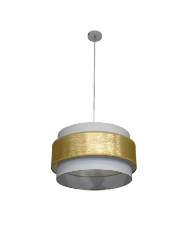 Suspension fabriquée à la main doré abat-jour en lin ø 40 cm