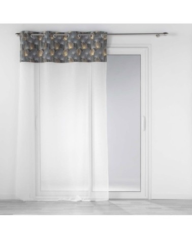 Voilage sable top velours or gris 140x240cm