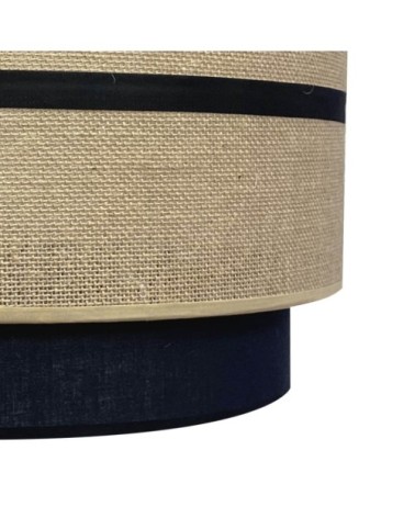 Suspension de style naturel avec 2 abat-jour en lin et sac rustique