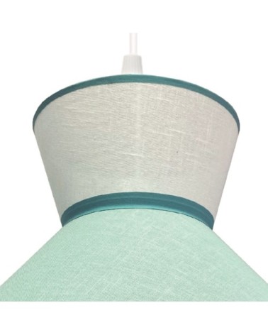 Suspension turquoise réglable en hauteur avec abat-jour en tissu