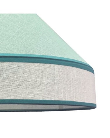 Suspension turquoise réglable en hauteur avec abat-jour en tissu
