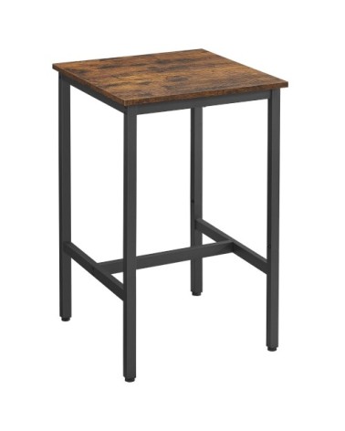 Table haute table de bar carrée cadre en Acier 60 x 60 x 92 cm