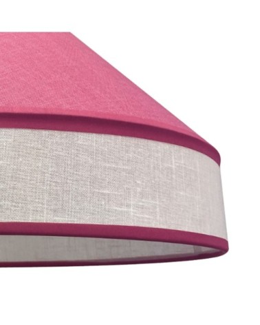 Suspension rose réglable en hauteur avec abat-jour en tissu