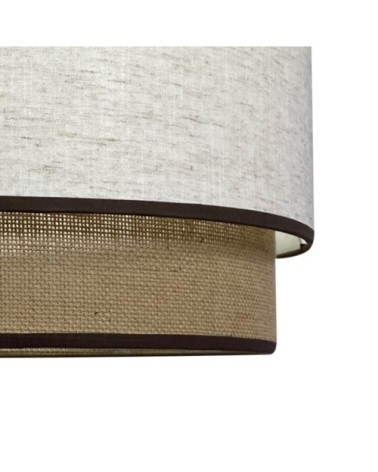 Suspension marron chiné de style naturel en lin et sac rustique