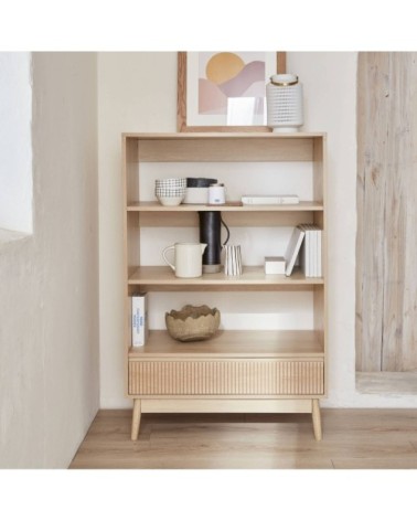 Etagère bibliothèque, décor bois - 3 niveaux