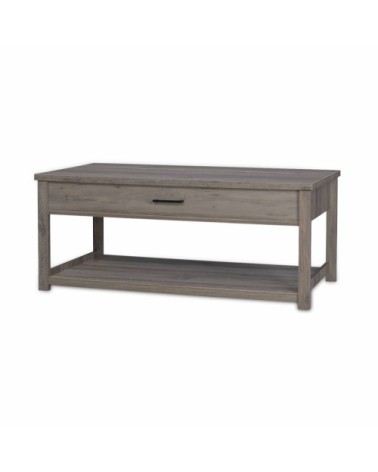 Table basse relevable en décor bois gris