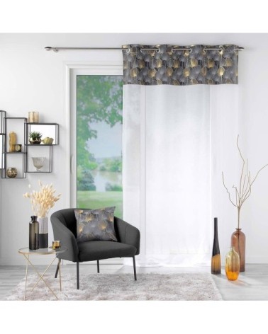 Voilage sable top velours or gris 140x240cm