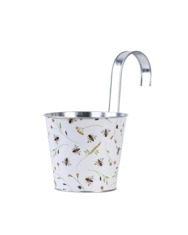 Cache pot en zinc abeilles avec crochet