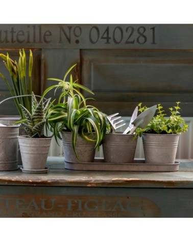 Set 3 pots de fleur en zinc