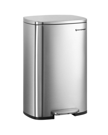 Poubelle à pédale 50L acier argent
