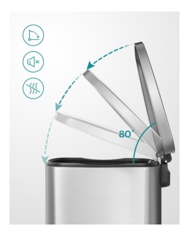 Poubelle à pédale 50L acier argent