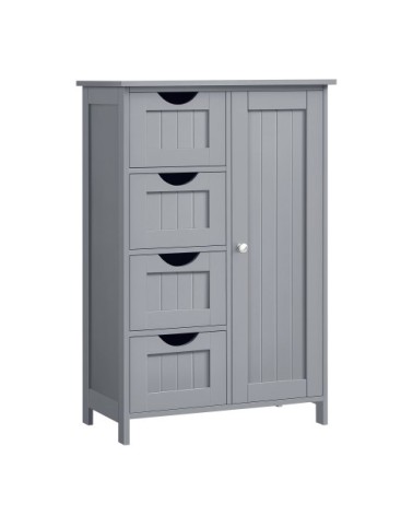 Meuble salle de bain avec 4 tiroirs effet bois gris mystique