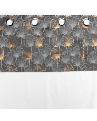 Voilage sable top velours or gris 140x240cm