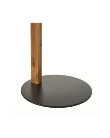 Lampe de bureau métal noir et bambou H53cm