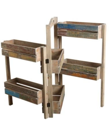 Jardinière triptyque bois recyclé