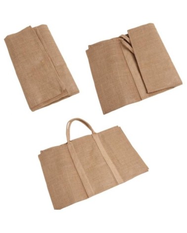 Sac à bûches en jute naturel