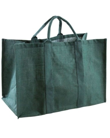 Sac à bûches en jute vert